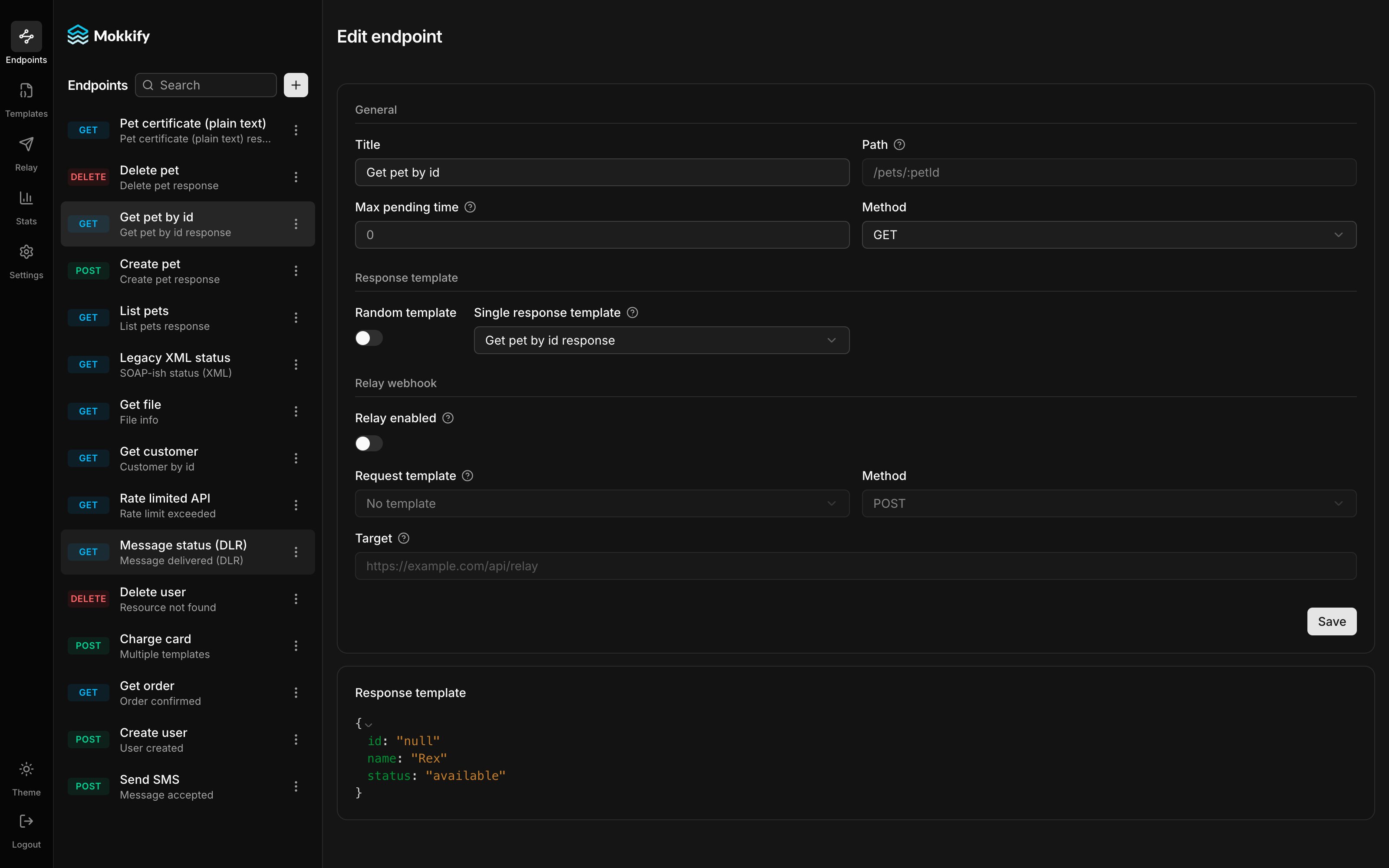 Endpoint editor