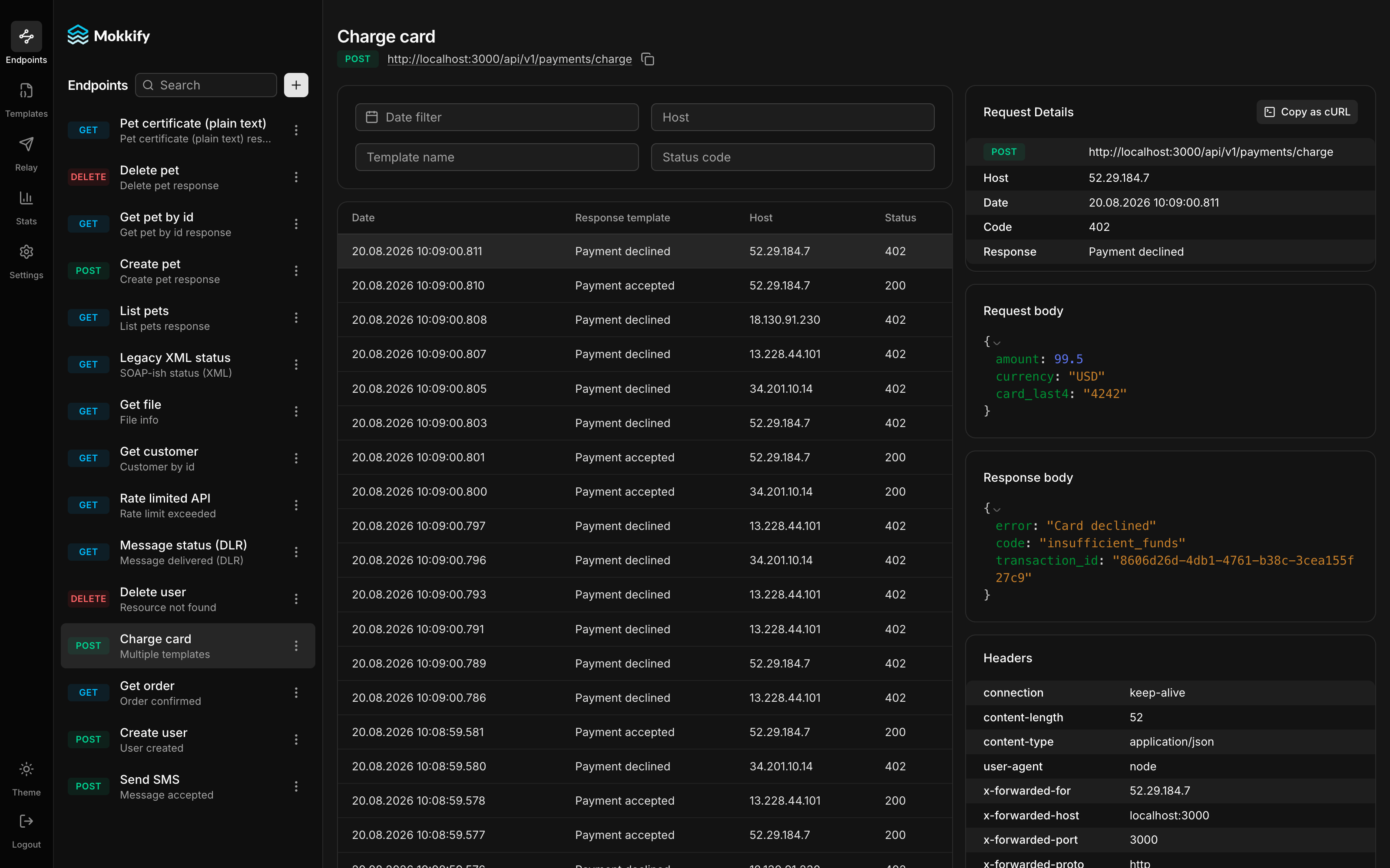 Request logs